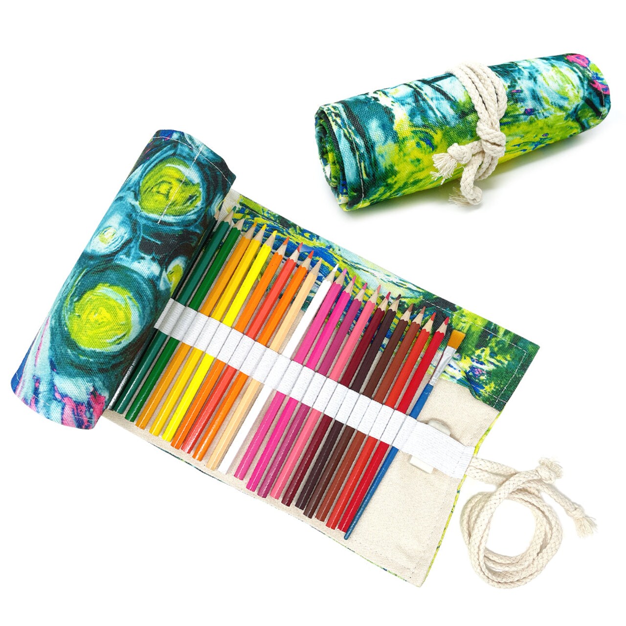 Wrapables Pencil Roll Organizer, Colored Pencil Wrap Pouch (72 slots)